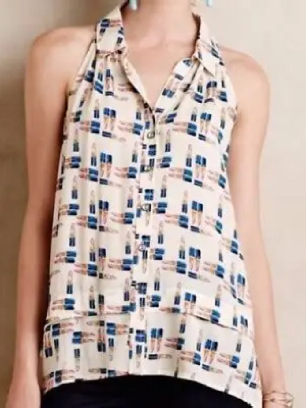 Maeve lipstick print tank top size 2 anthropologie